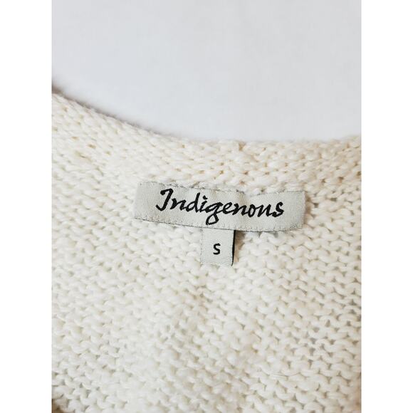 Indigenous Womens Small Sweater ORGANIC COTTON Eco-friendy Cardigan Cream - Picture 6 of 10